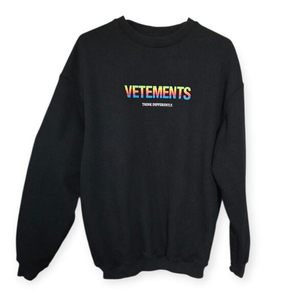 Vetements Think Differently Sweatshirt Limited Edition Black Logo Est. Men’s M - Picture 4 of 7